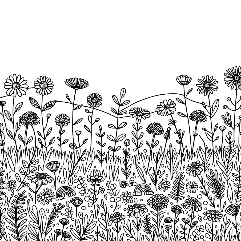 meadow flowers coloring pages