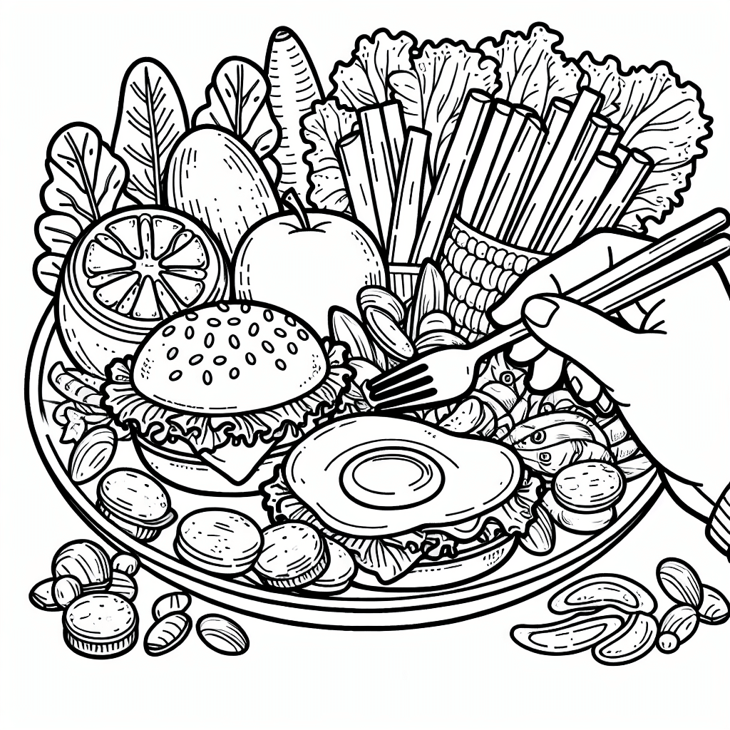 Additional meals coloring page 1