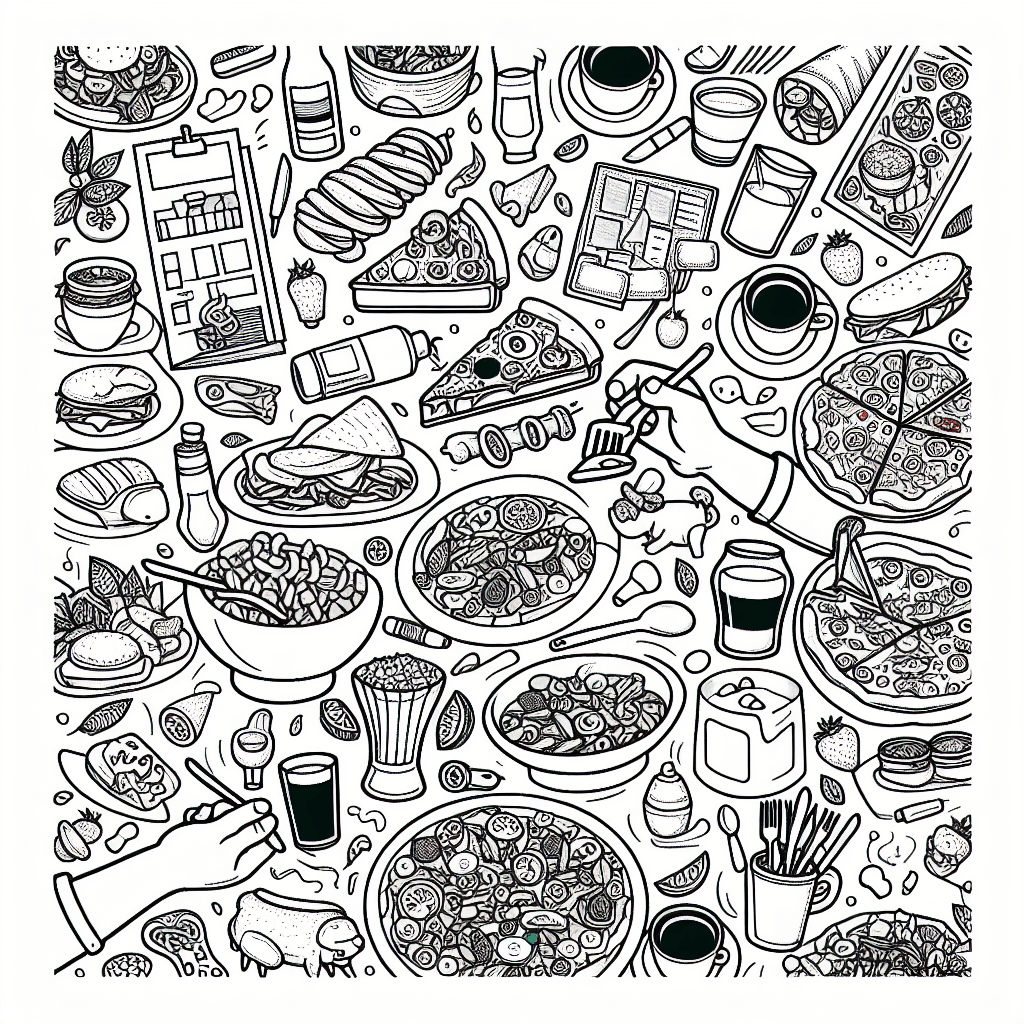 Additional meals coloring page 2