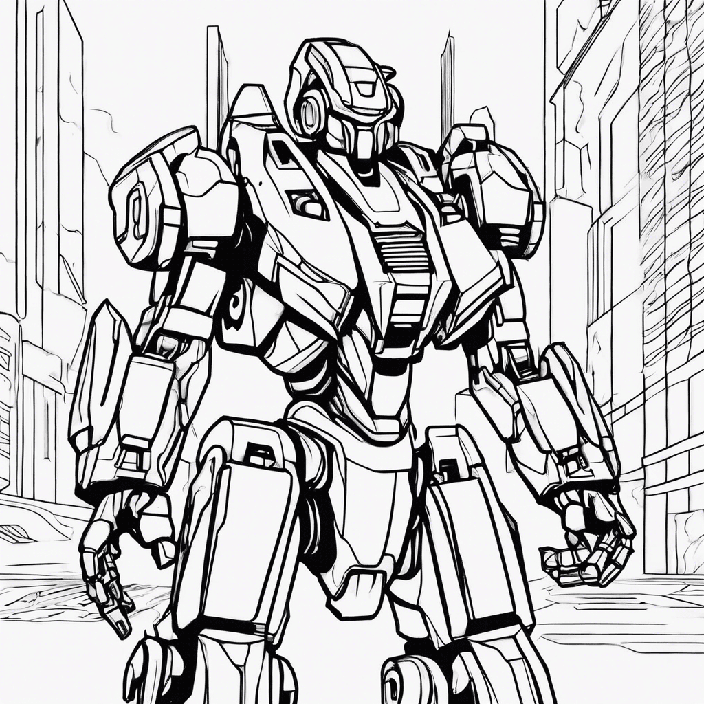 mech warrior coloring pages