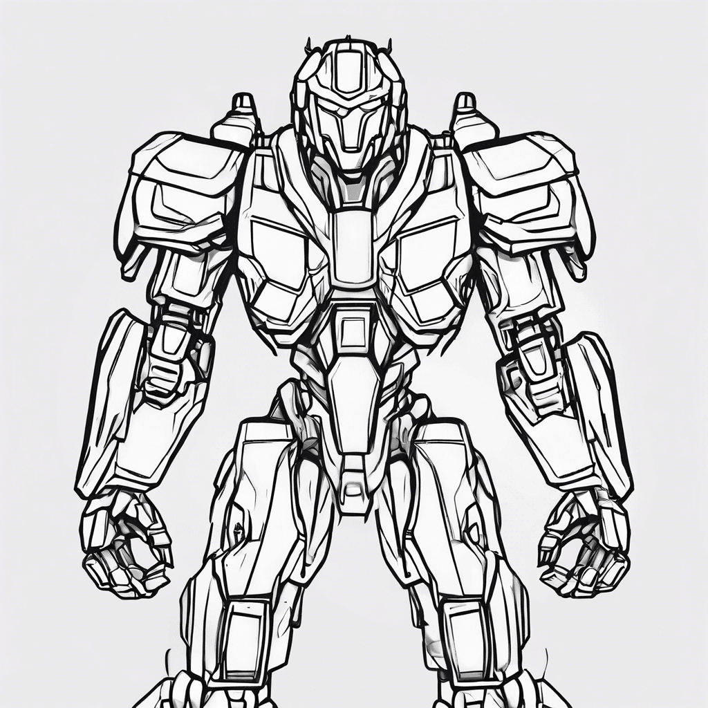 Additional mech warrior coloring page 1