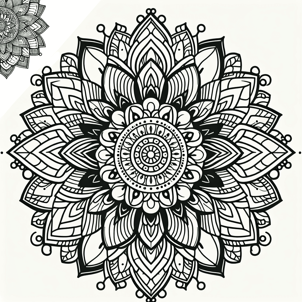 Additional meditation mandala coloring page 1