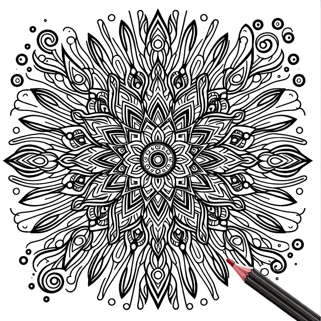 Additional meditation mandala coloring page 2