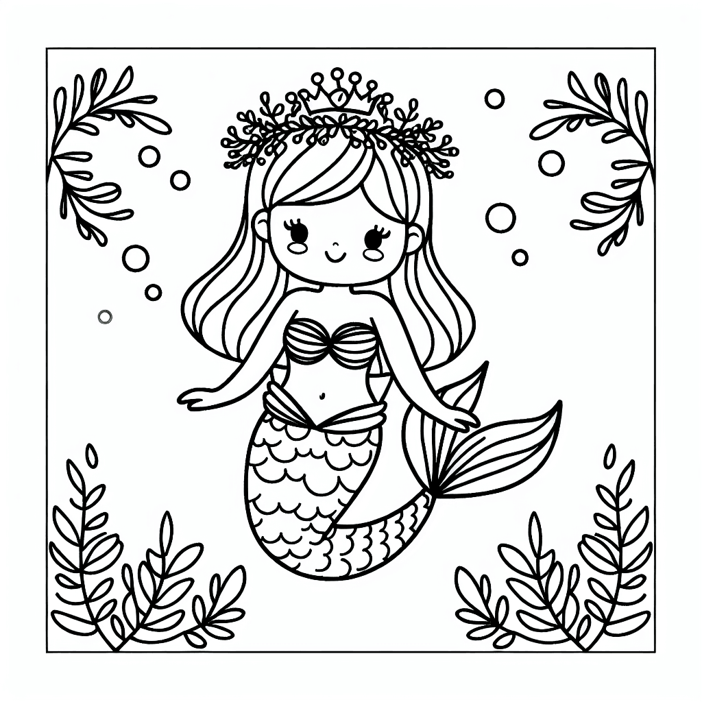 mermaid princess coloring pages