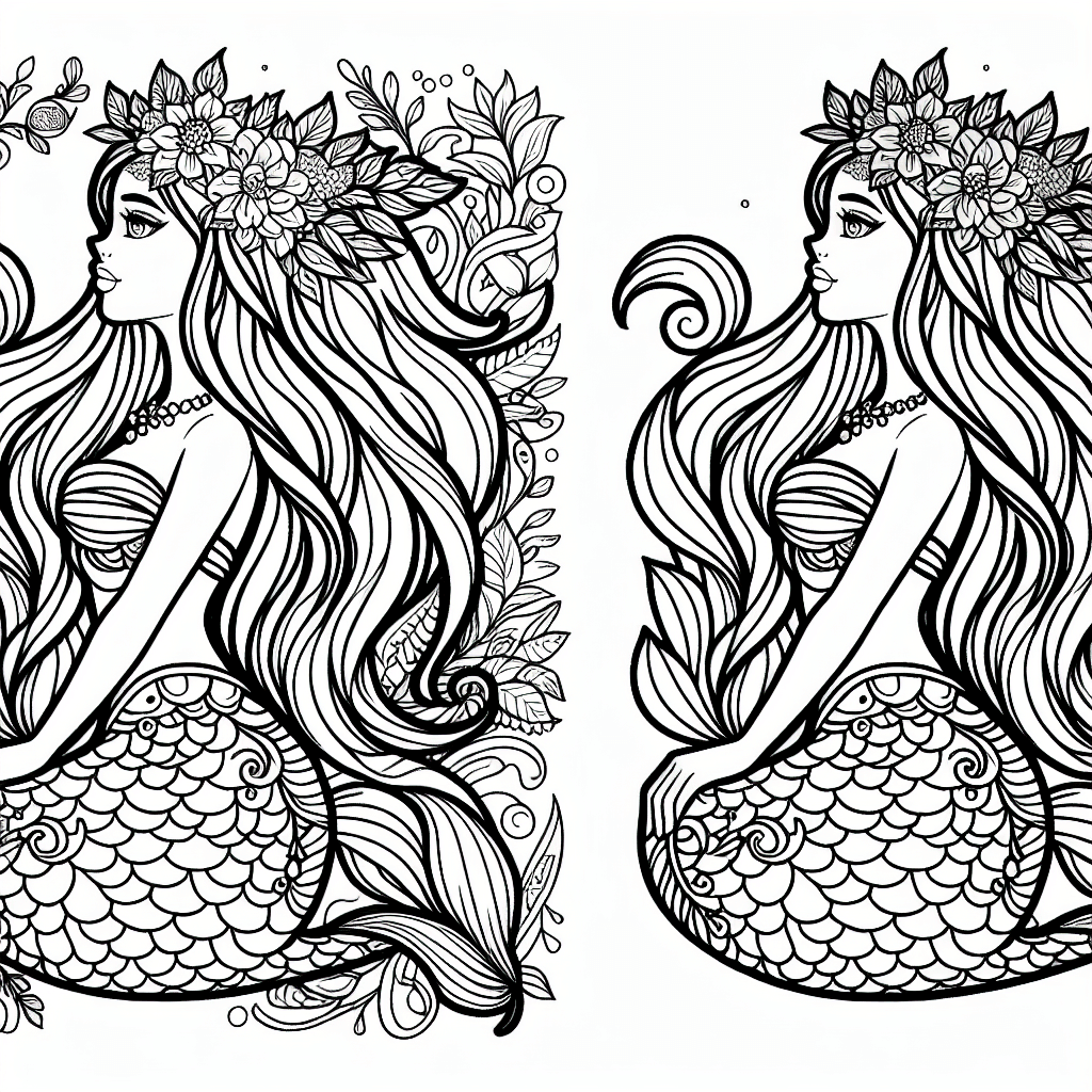 Additional mermaid princess coloring page 1