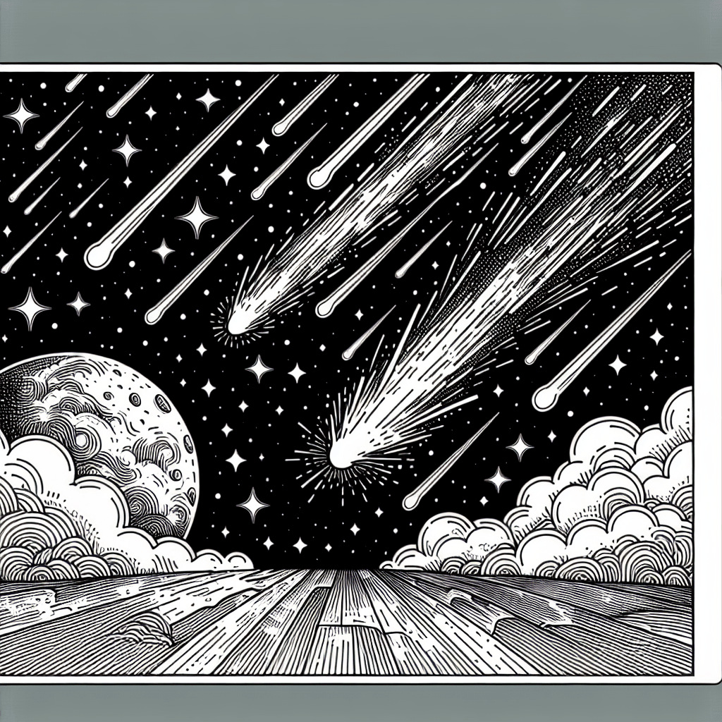 Additional meteor shower coloring page 1