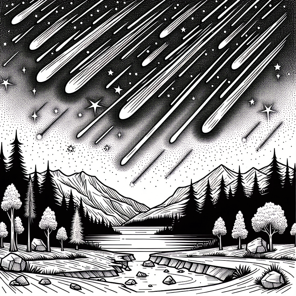 Additional meteor shower coloring page 2