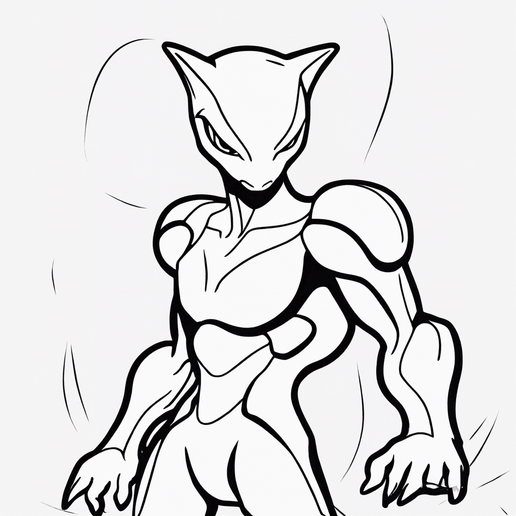 Additional mewtwo coloring page 1