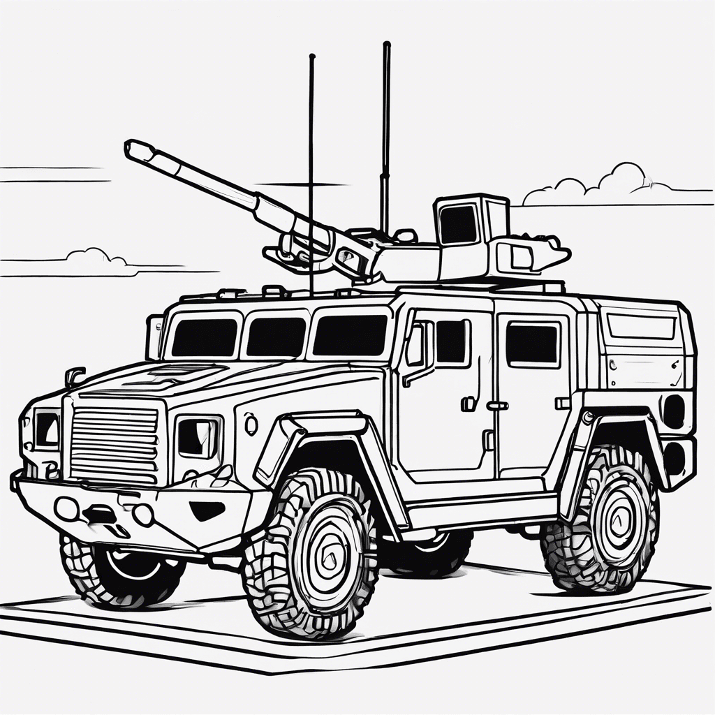 military vehicle coloring pages