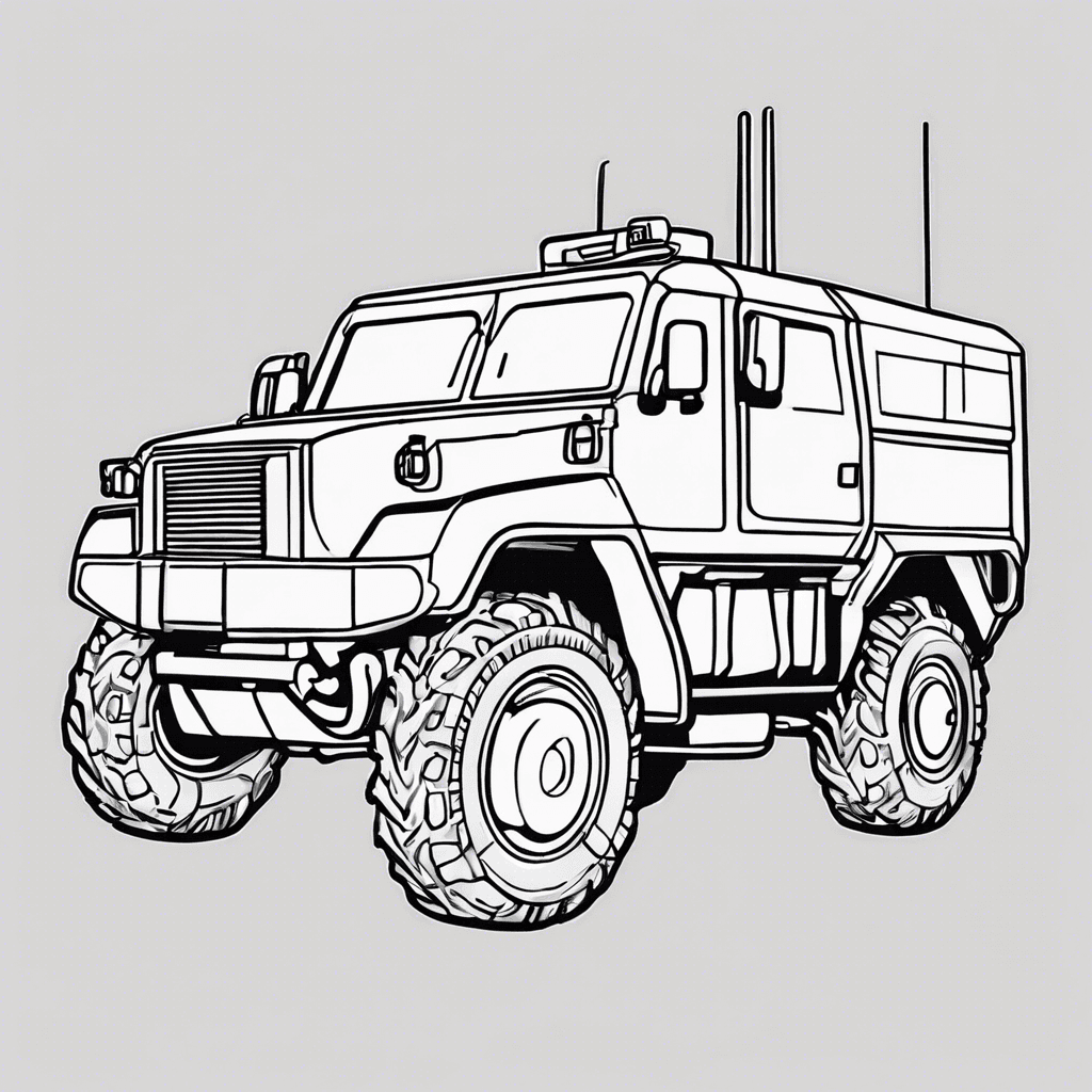 Additional military vehicle coloring page 1