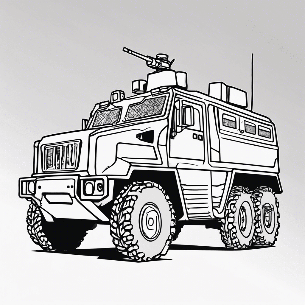 Additional military vehicle coloring page 2