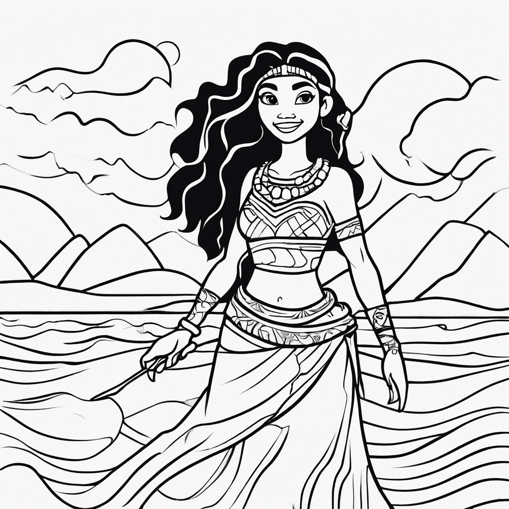 moana ocean coloring pages