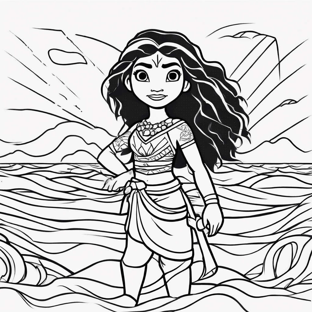 Additional moana ocean coloring page 2