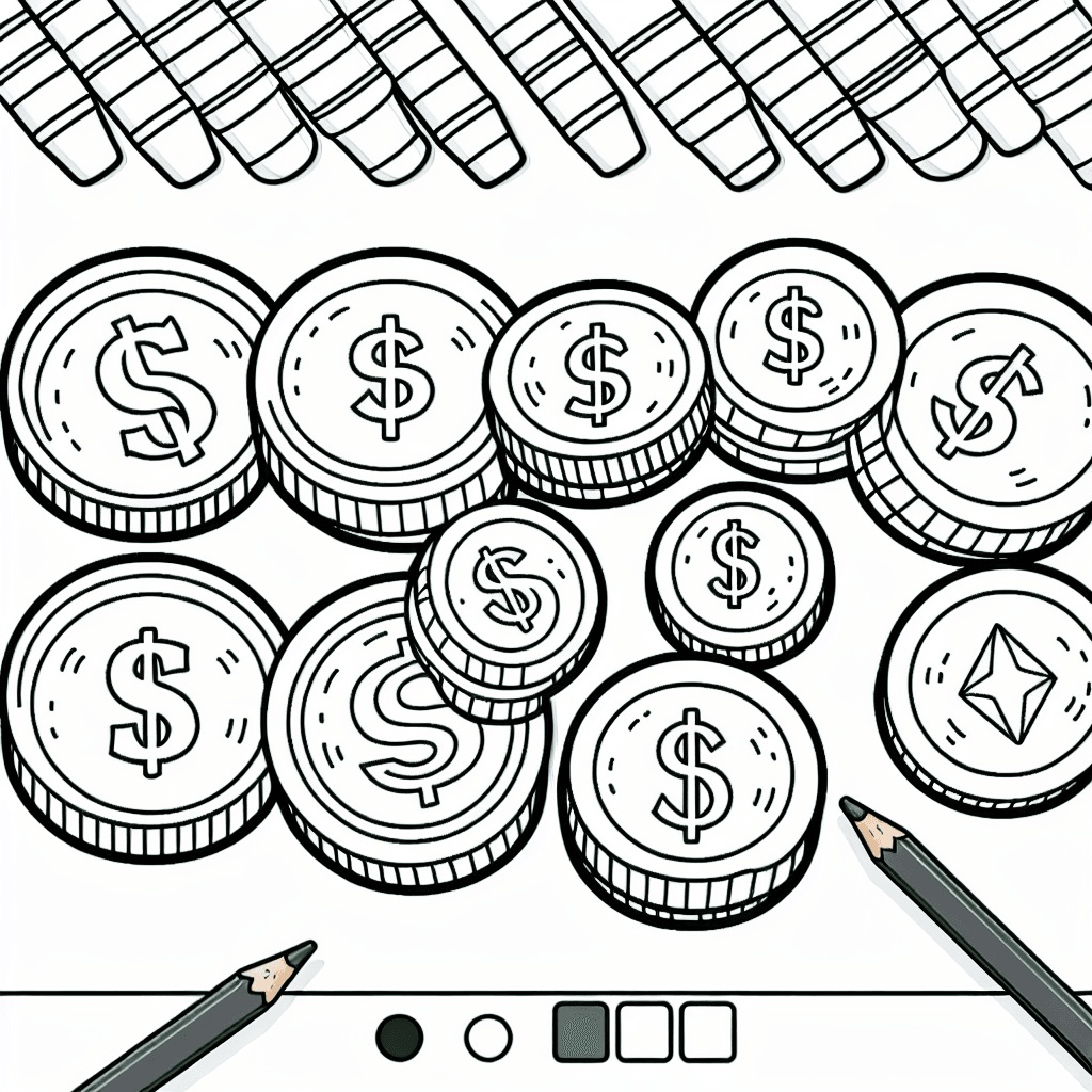 money coins coloring pages