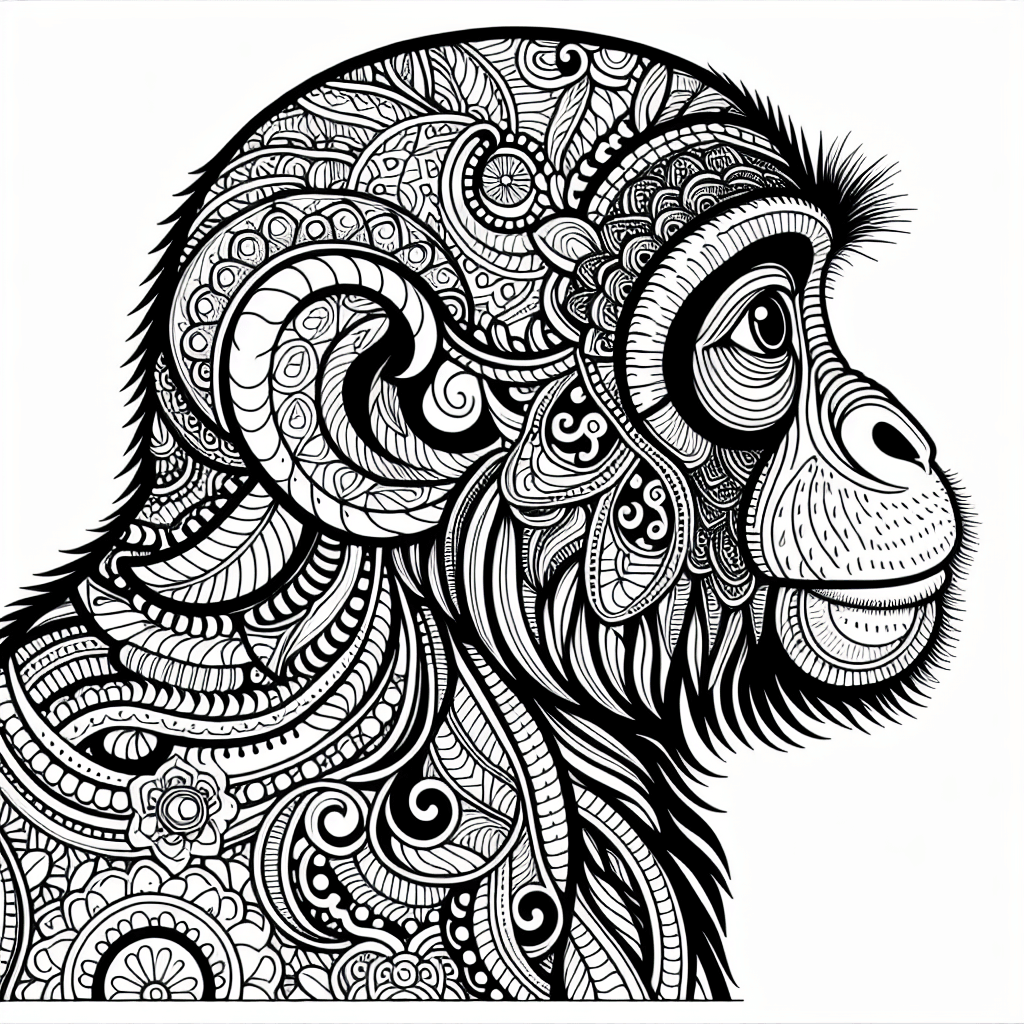 Additional monkey coloring page 1