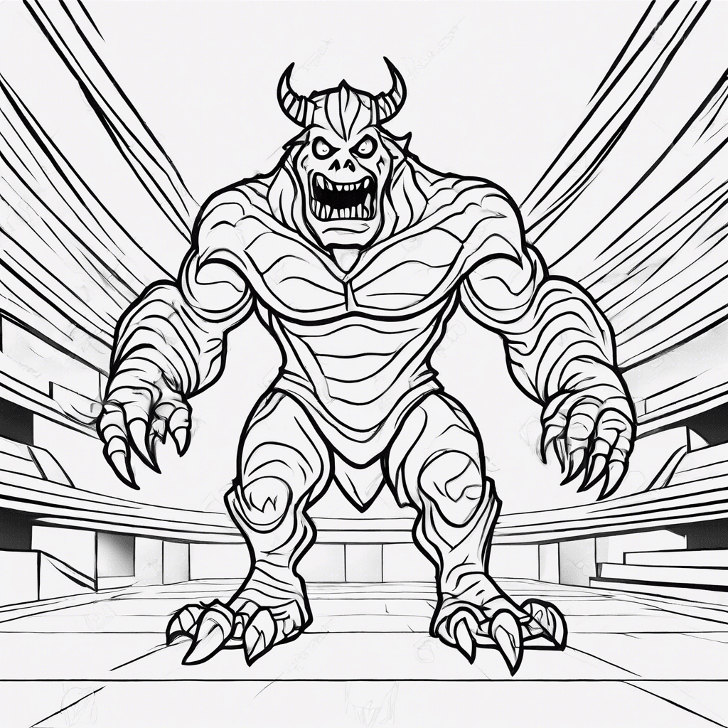 Additional monster arena coloring page 1