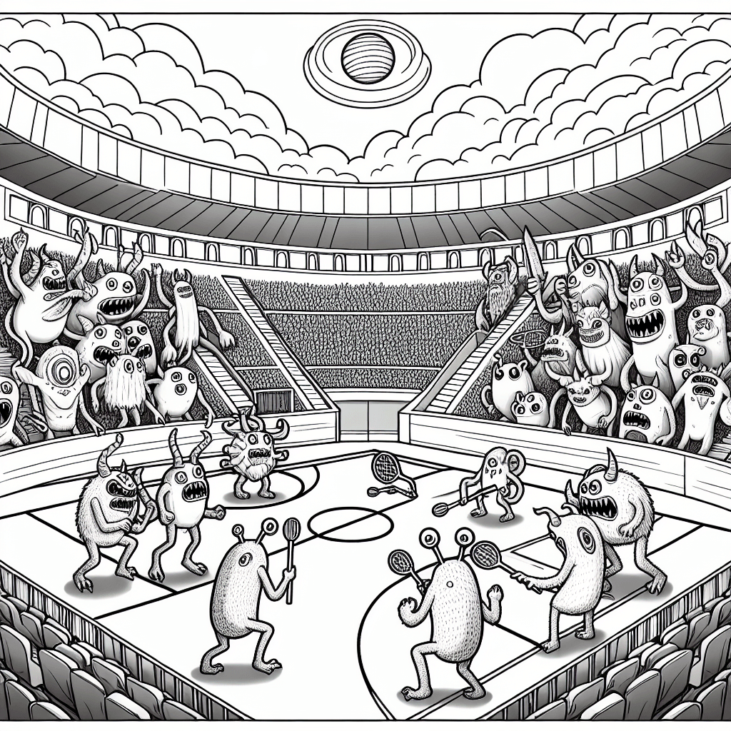 Additional monster arena coloring page 2