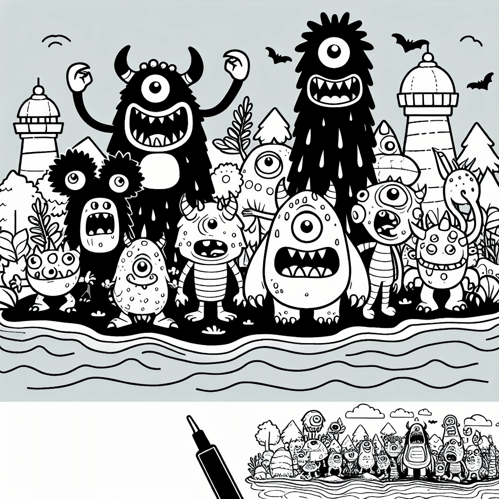 Additional monster island coloring page 2