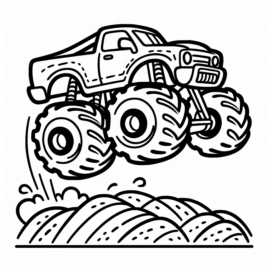 monster truck jump coloring pages