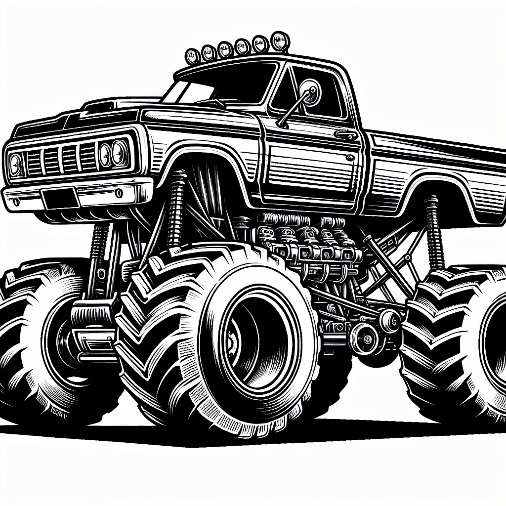 Additional monster truck coloring page 1