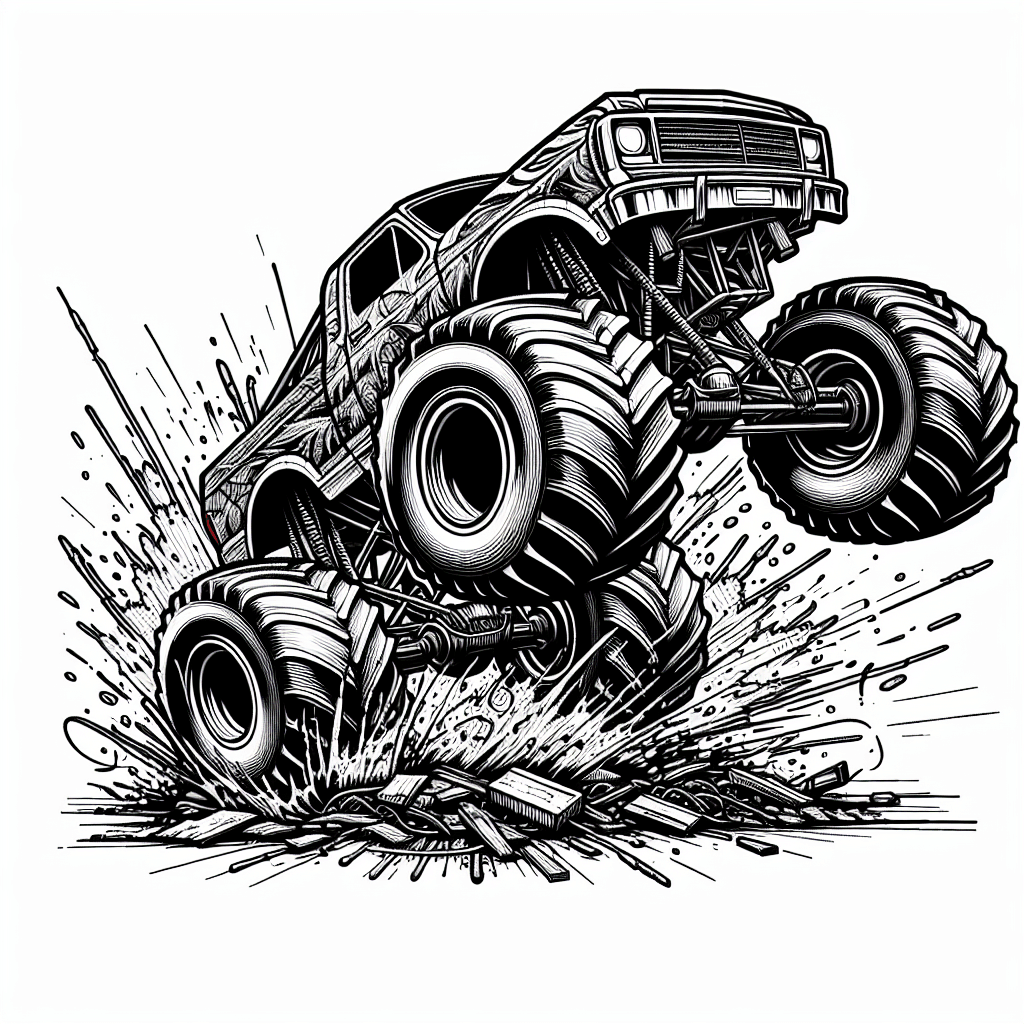 Additional monster truck coloring page 2