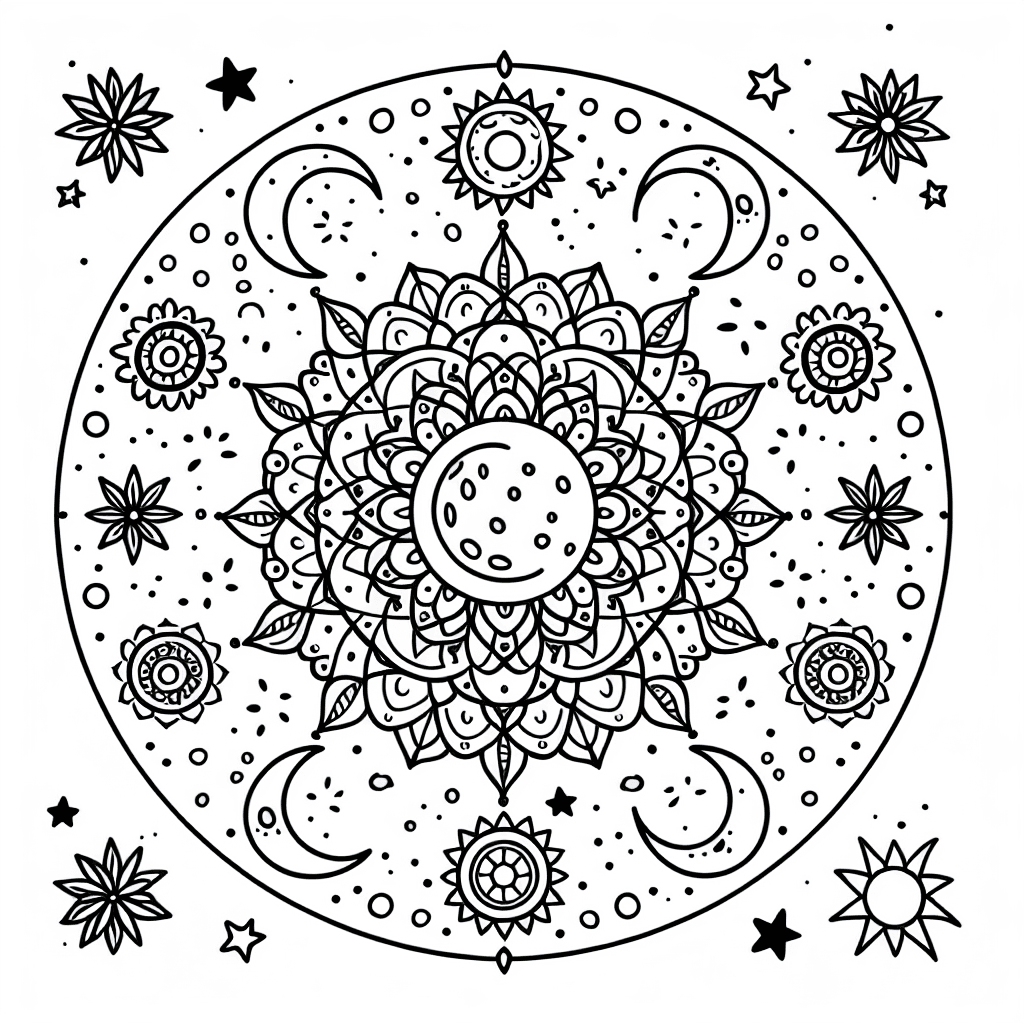 moon mandala coloring pages