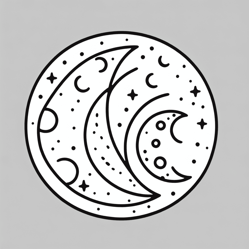 moon phases coloring pages