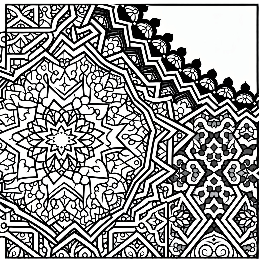 Additional moroccan pattern coloring page 1