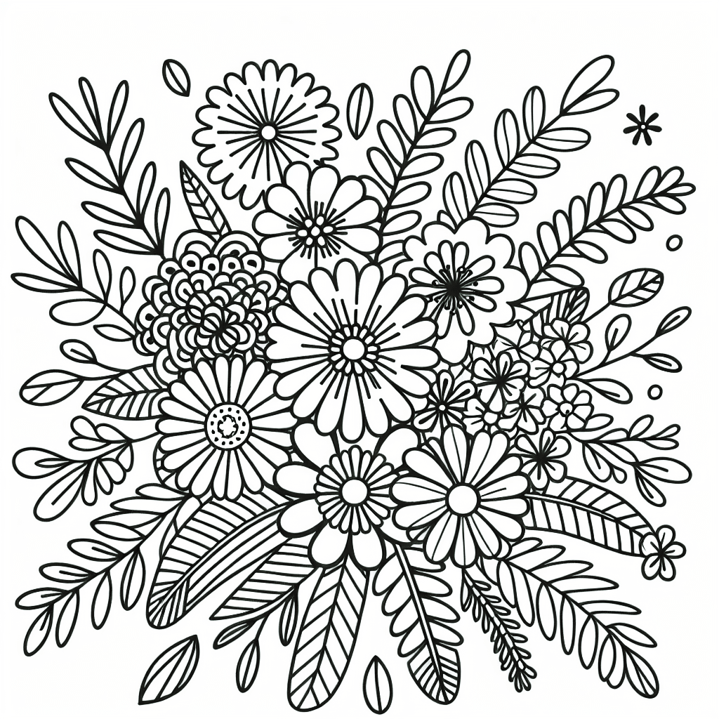 mothers day flowers coloring pages