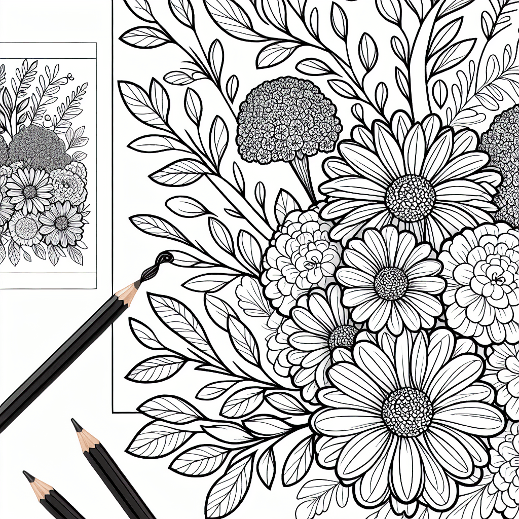 Additional mothers day flowers coloring page 1