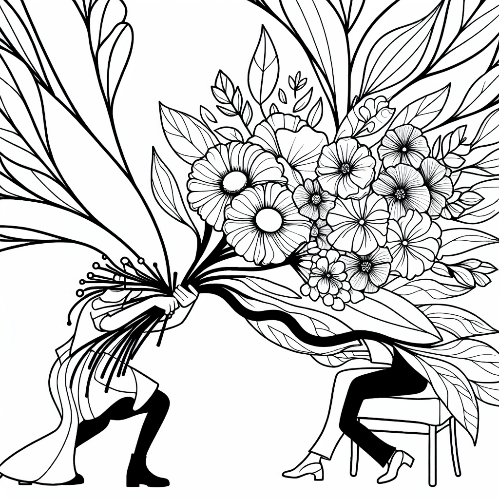 Additional mothers day flowers coloring page 2