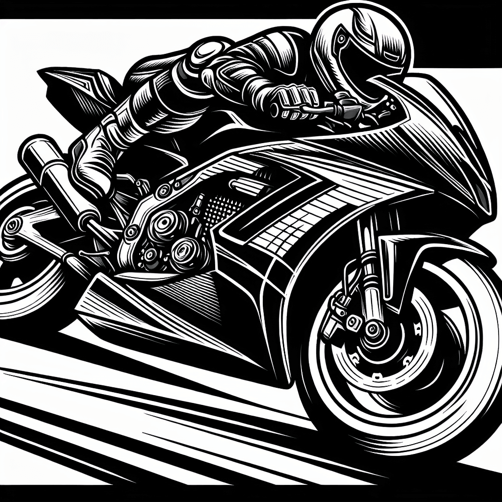 Additional motorcycle racing coloring page 1