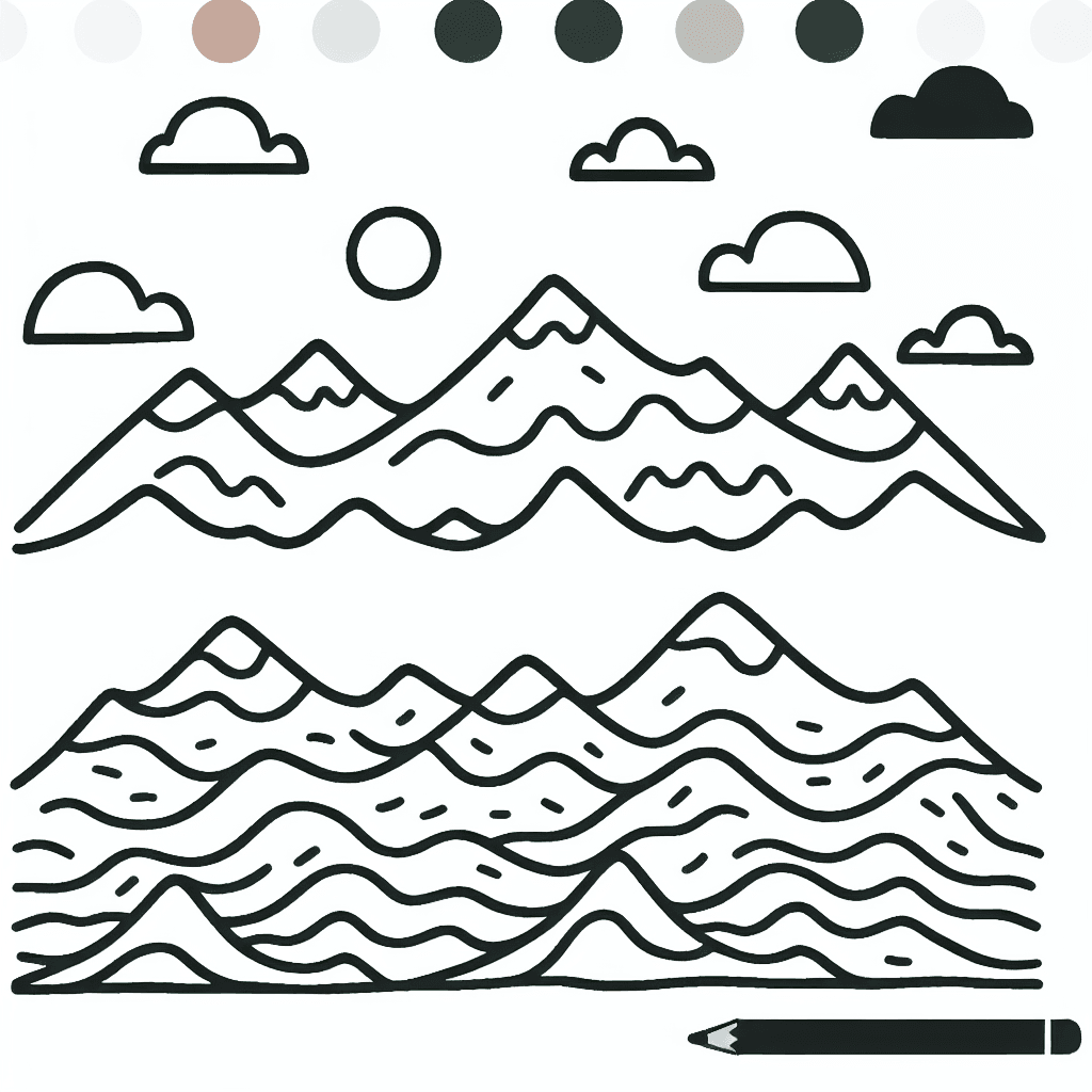 mountain range coloring pages