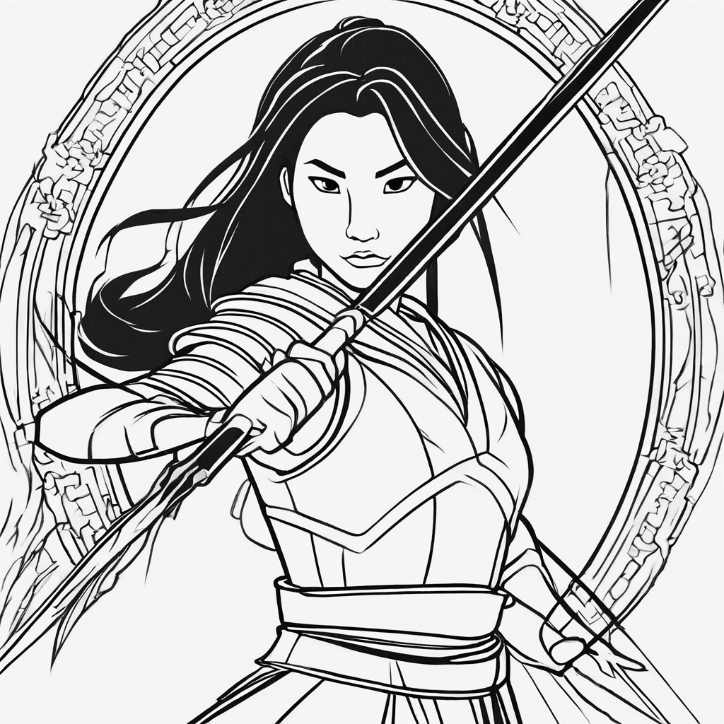 mulan warrior coloring pages