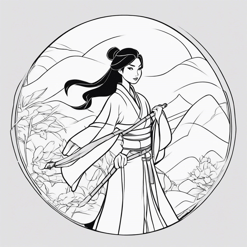 Additional mulan coloring page 1