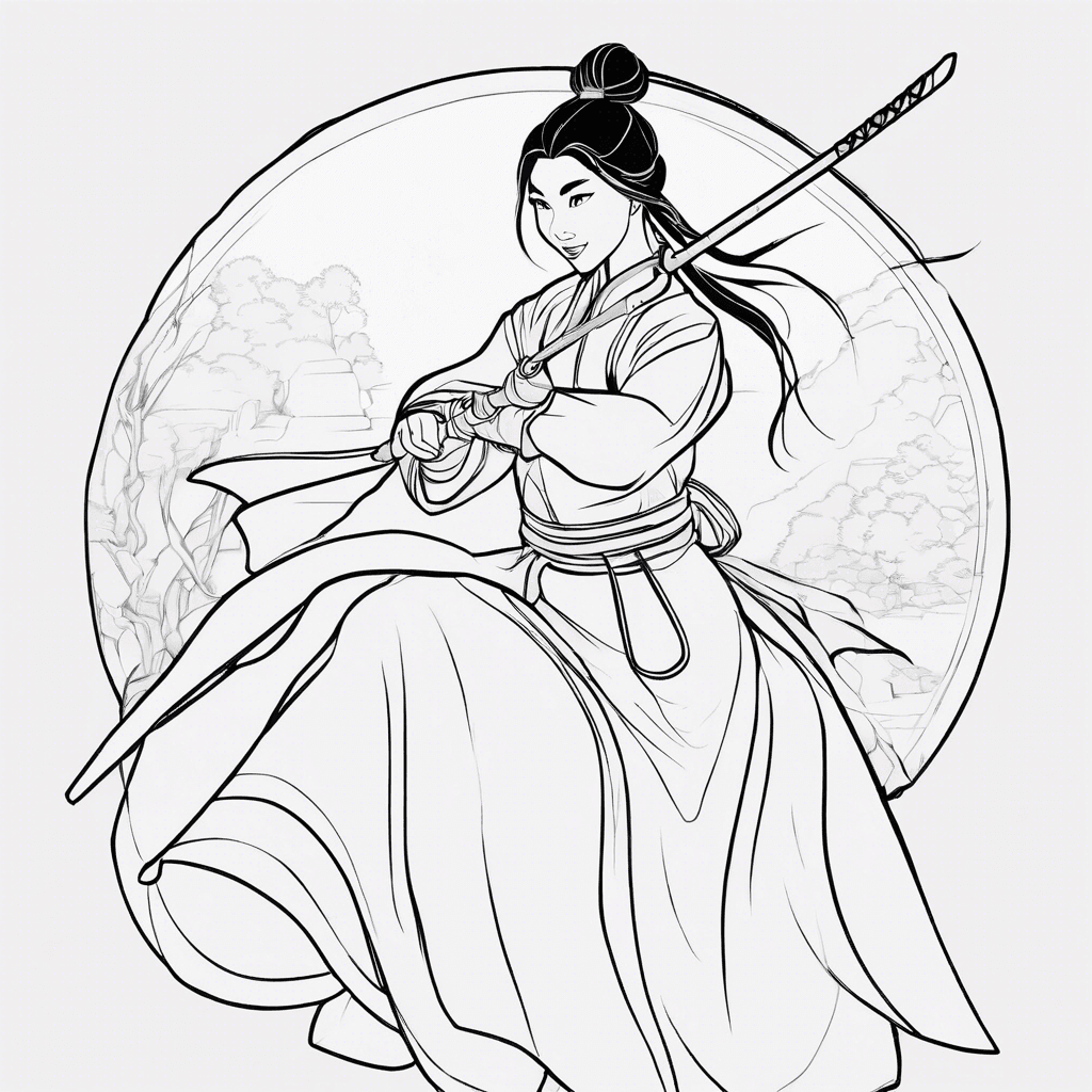 Additional mulan coloring page 2