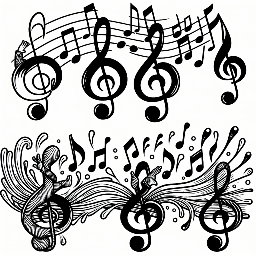 Additional music notes coloring page 2