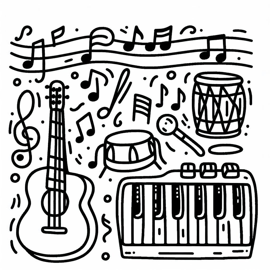 music time coloring pages