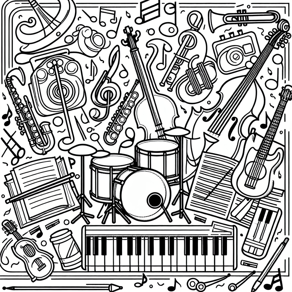 Additional music time coloring page 1