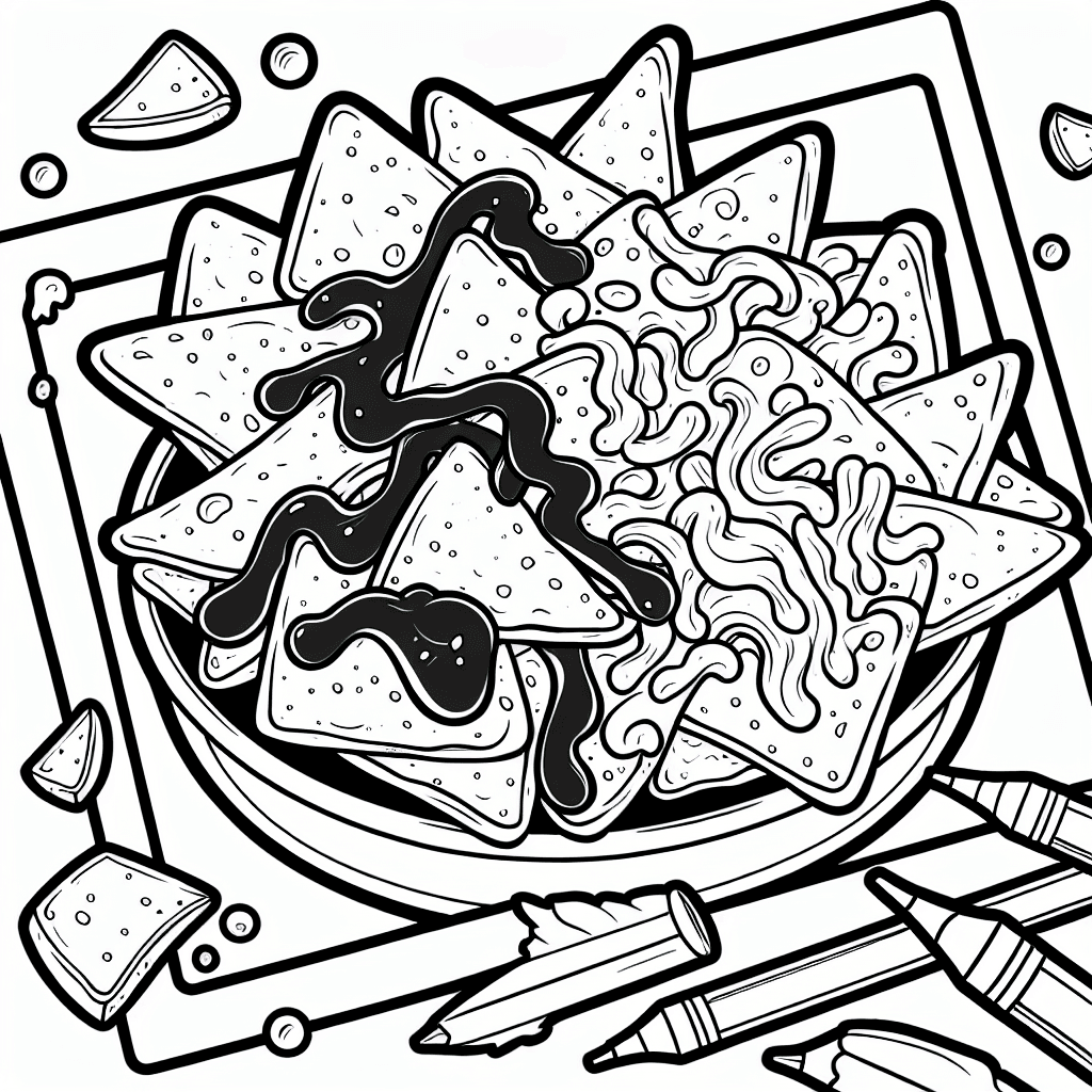 Additional nachos cheese coloring page 1