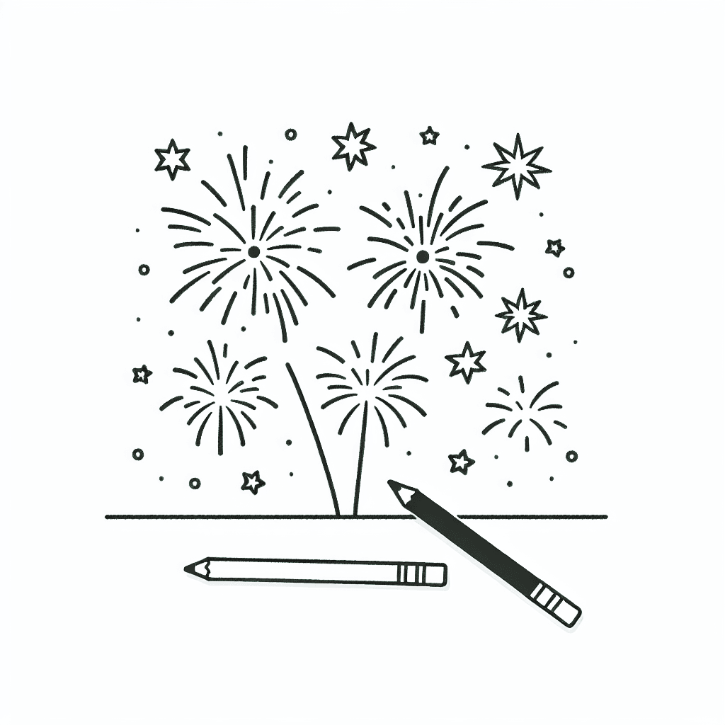 new year fireworks coloring pages