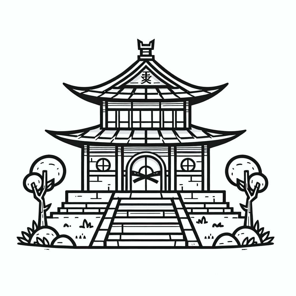 ninja temple coloring pages