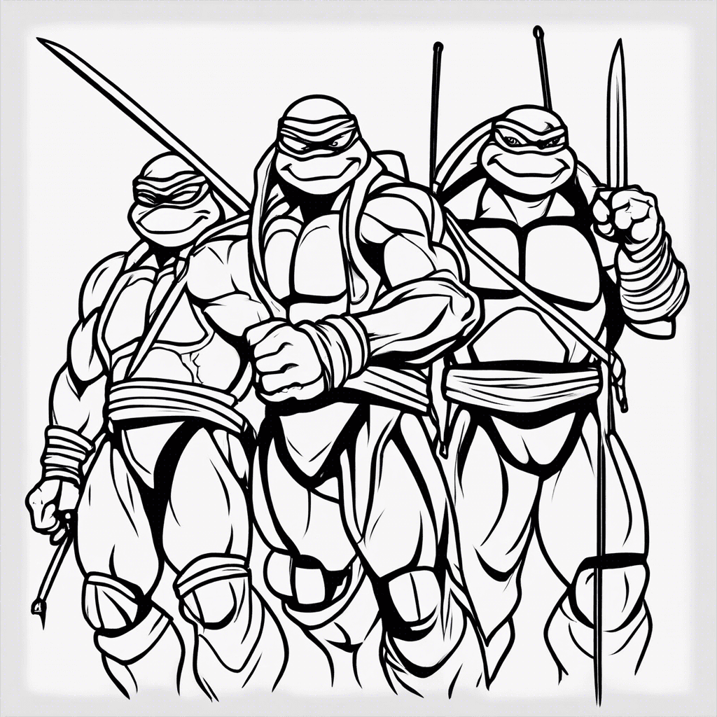 Additional ninja turtles coloring page 1