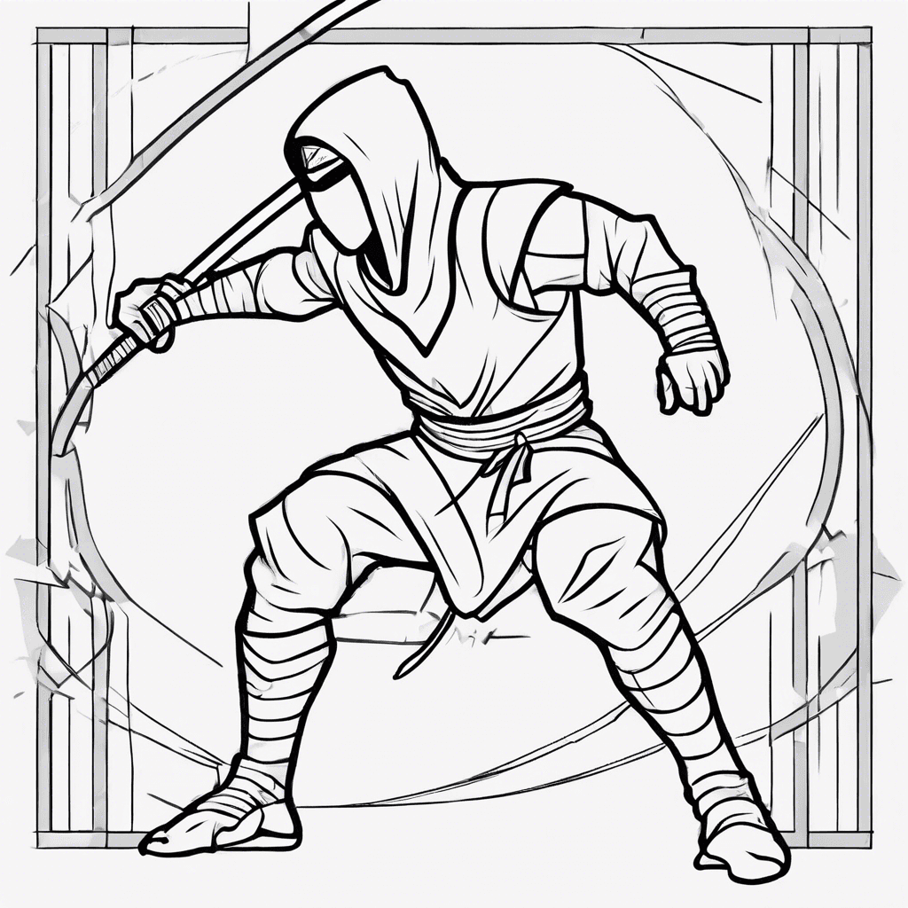 Additional ninja warrior coloring page 2