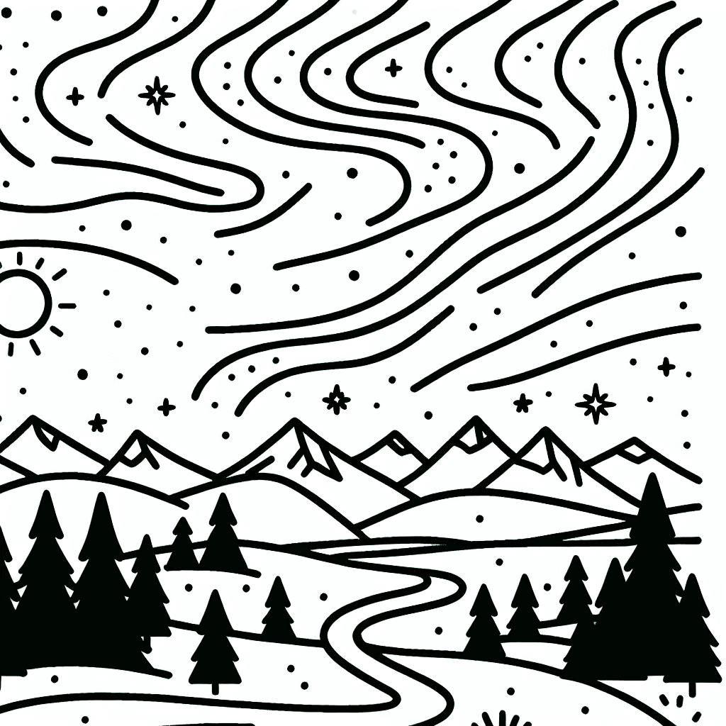 northern lights coloring pages