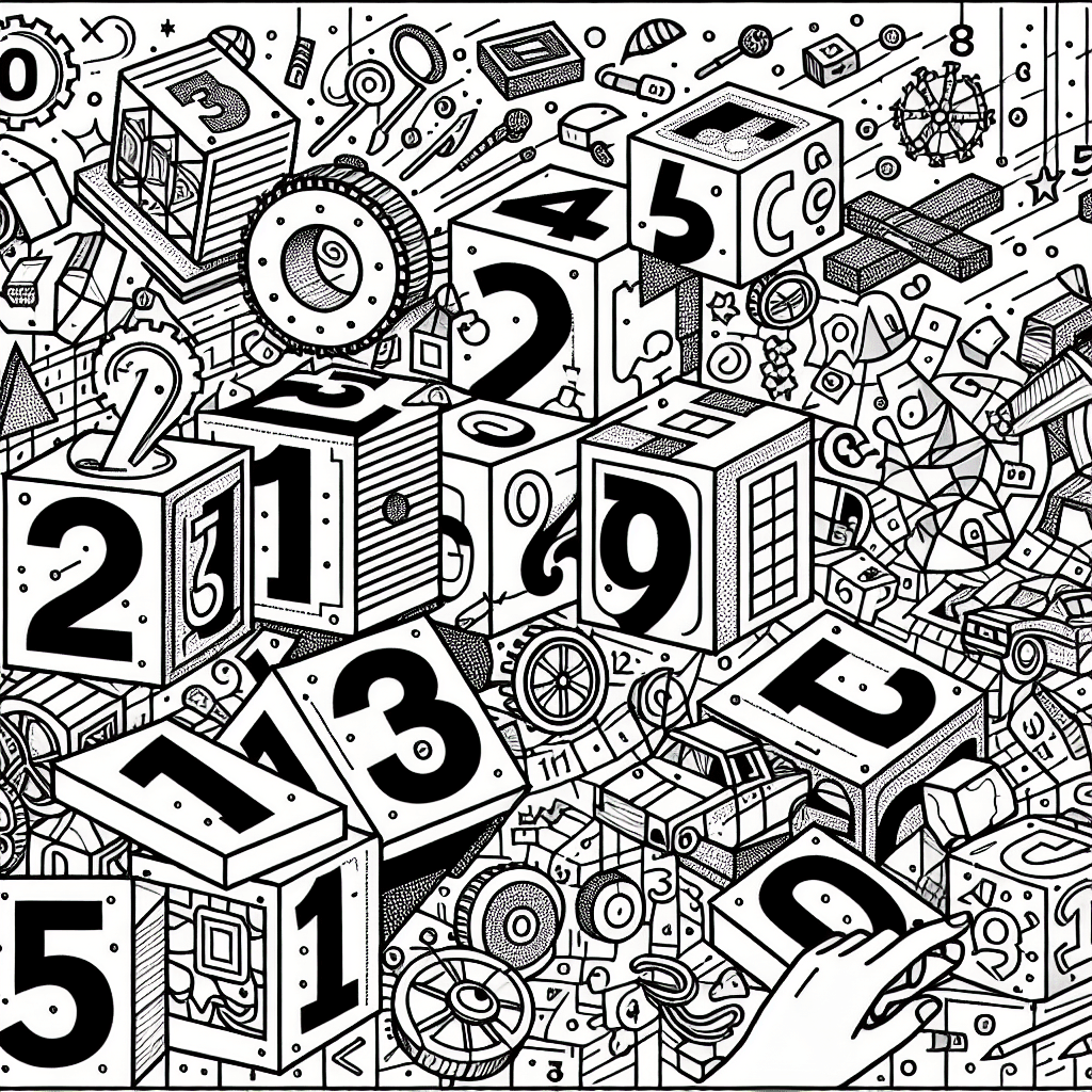 Additional number blocks coloring page 2