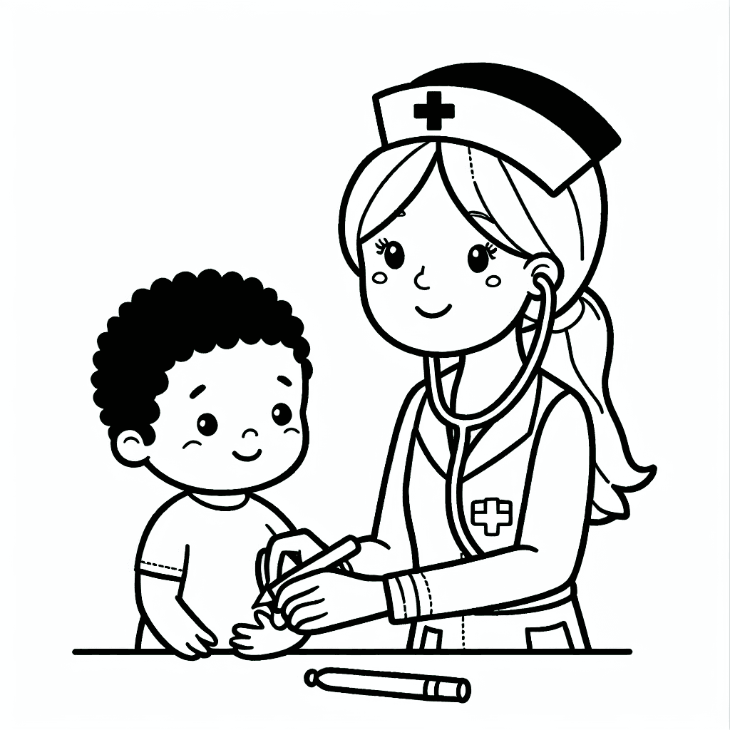 nurse helping coloring pages