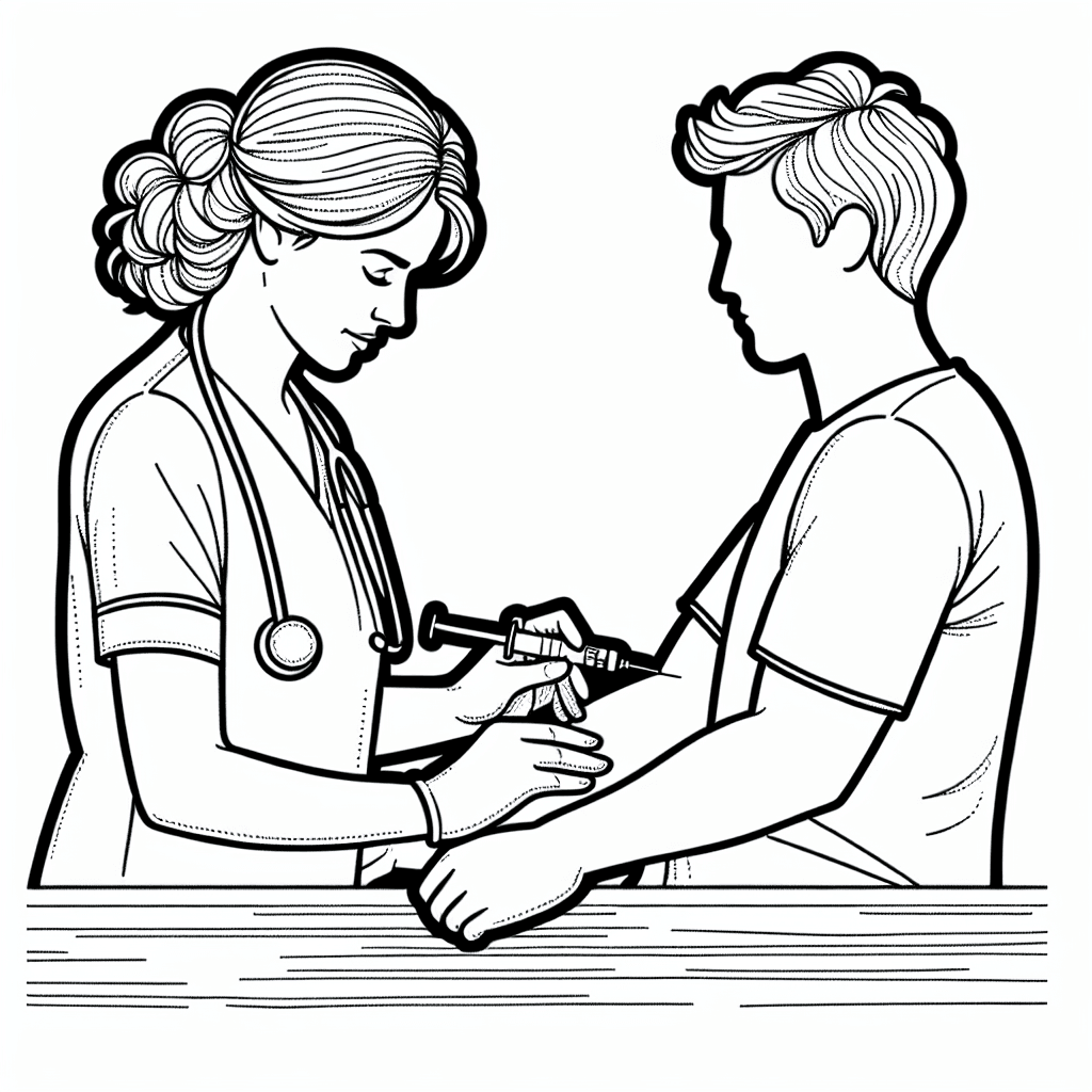 Additional nurse helping coloring page 1