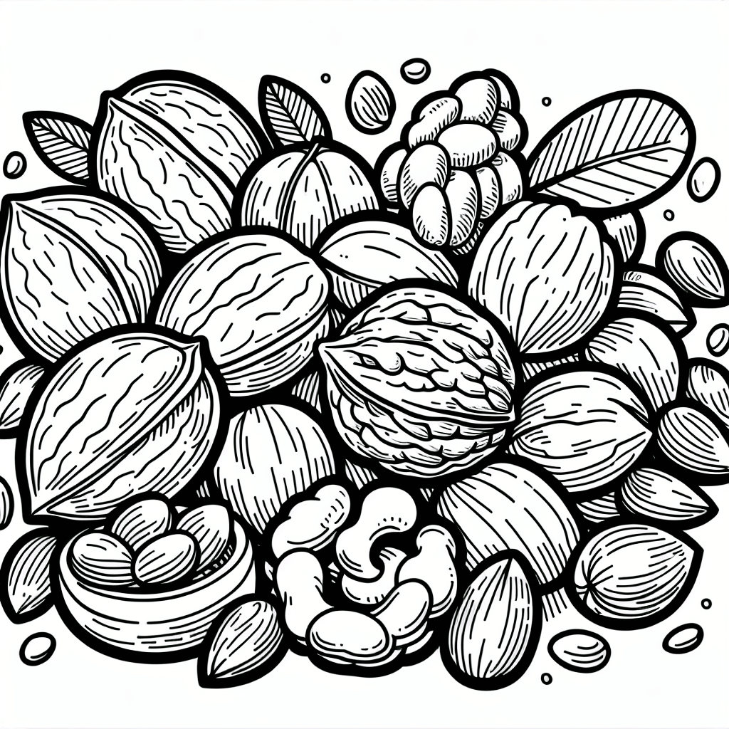 nuts mixed coloring pages