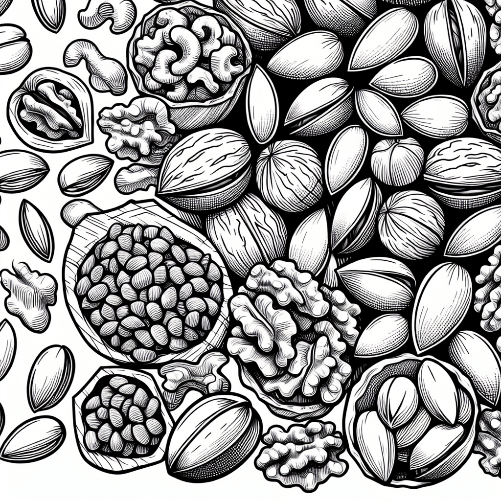 Additional nuts mixed coloring page 1